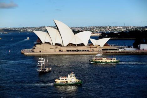 Sydney Opera House von der HarbourBridge gesehen
